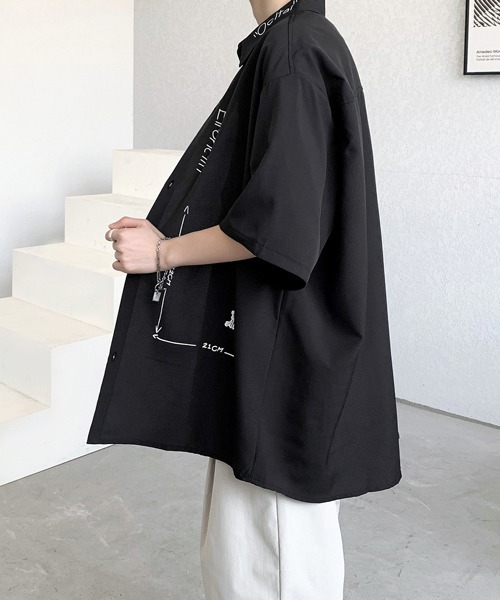 FVLMEN（フルメン）の「【FVLMEN】logoprint halfsleeve shirt/ロゴプリント ハーフスリーブ シャツ（シャツ/ブラウス・メンズ・ブラック/ブルー/ホワイト・MEDIUM/LARGE/X-LARGE）」の6枚目の写真