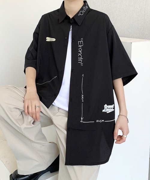 FVLMEN（フルメン）の「【FVLMEN】logoprint halfsleeve shirt/ロゴプリント ハーフスリーブ シャツ（シャツ/ブラウス・メンズ・ブラック/ブルー/ホワイト・MEDIUM/LARGE/X-LARGE）」の15枚目の写真