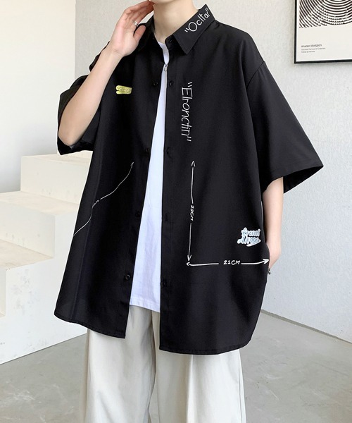 FVLMEN（フルメン）の「【FVLMEN】logoprint halfsleeve shirt/ロゴプリント ハーフスリーブ シャツ（シャツ/ブラウス・メンズ・ブラック/ブルー/ホワイト・MEDIUM/LARGE/X-LARGE）」の9枚目の写真