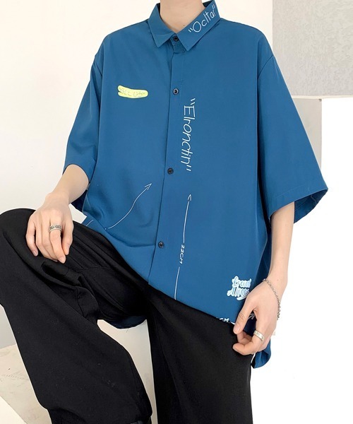 FVLMEN（フルメン）の「【FVLMEN】logoprint halfsleeve shirt/ロゴプリント ハーフスリーブ シャツ（シャツ/ブラウス・メンズ・ブラック/ブルー/ホワイト・MEDIUM/LARGE/X-LARGE）」の16枚目の写真