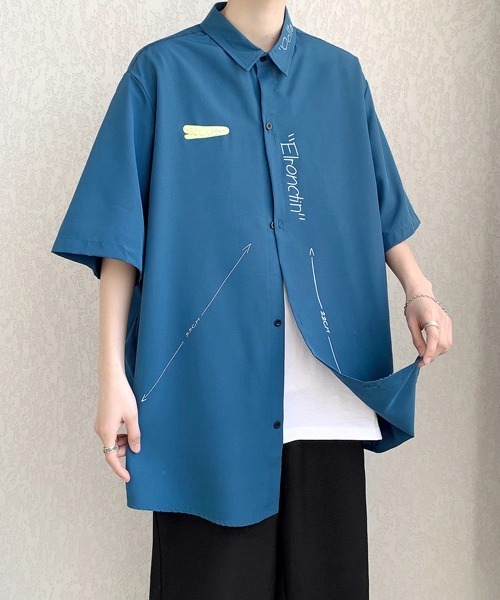 FVLMEN（フルメン）の「【FVLMEN】logoprint halfsleeve shirt/ロゴプリント ハーフスリーブ シャツ（シャツ/ブラウス・メンズ・ブラック/ブルー/ホワイト・MEDIUM/LARGE/X-LARGE）」の22枚目の写真