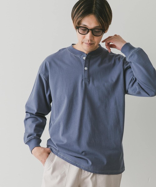 URBAN RESEARCH DOORS（アーバンリサーチドアーズ）の「配色stヘンリーネックロングスリーブTシャツ（Tシャツ/カットソー・メンズ・モカ/オフホワイト/ブルー・MEDIUM/LARGE）」の20枚目の写真