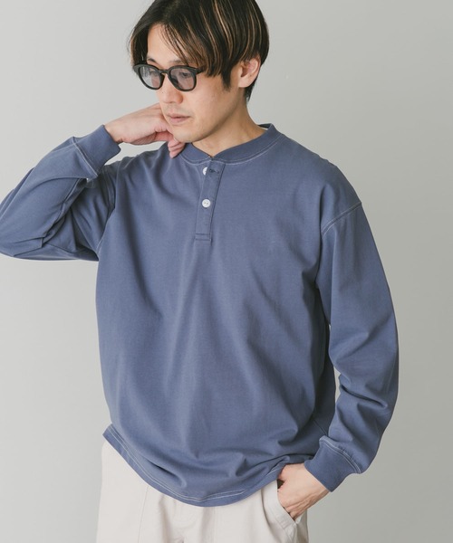 URBAN RESEARCH DOORS（アーバンリサーチドアーズ）の「配色stヘンリーネックロングスリーブTシャツ（Tシャツ/カットソー・メンズ・モカ/オフホワイト/ブルー・MEDIUM/LARGE）」の21枚目の写真