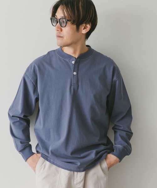 URBAN RESEARCH DOORS（アーバンリサーチドアーズ）の「配色stヘンリーネックロングスリーブTシャツ（Tシャツ/カットソー・メンズ・モカ/オフホワイト/ブルー・MEDIUM/LARGE）」の22枚目の写真