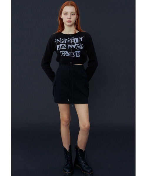 FANCY CLUB（ファンシークラブ）の「A'GEM/9 × .kom『 FANCY CLUB/ファンシークラブ』 FANCY STAMP CROP CARDIGAN/スタンプクロップカーディガン（カーディガン/ボレロ・レディース・ブラック/ブルー・FREE）」の12枚目の写真