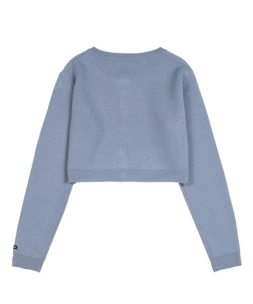 FANCY CLUB（ファンシークラブ）の「A'GEM/9 × .kom『 FANCY CLUB/ファンシークラブ』 FANCY STAMP CROP CARDIGAN/スタンプクロップカーディガン（カーディガン/ボレロ・レディース・ブラック/ブルー・FREE）」の4枚目の写真