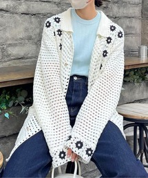 CPCM | 襟付きクロシェカーディガン(カーディガン/ボレロ)