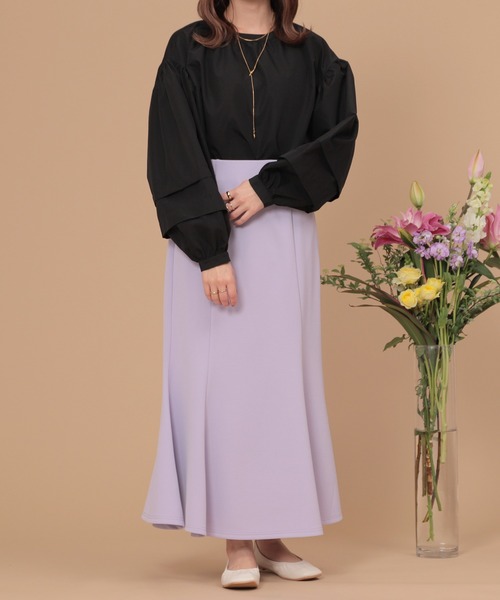 mil(ミル)の「【150㎝前後の小柄さんサイズ】ボリュームスリーブブラウス(シャツ/ブラウス・レディース・ベージュ/ブラック/オフホワイト・XS/S)」の4枚目の写真
