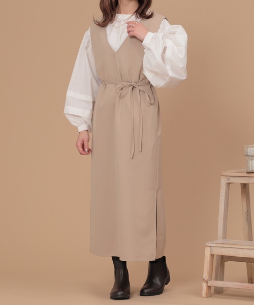 mil(ミル)の「【150㎝前後の小柄さんサイズ】ボリュームスリーブブラウス(シャツ/ブラウス・レディース・ベージュ/ブラック/オフホワイト・XS/S)」の17枚目の写真