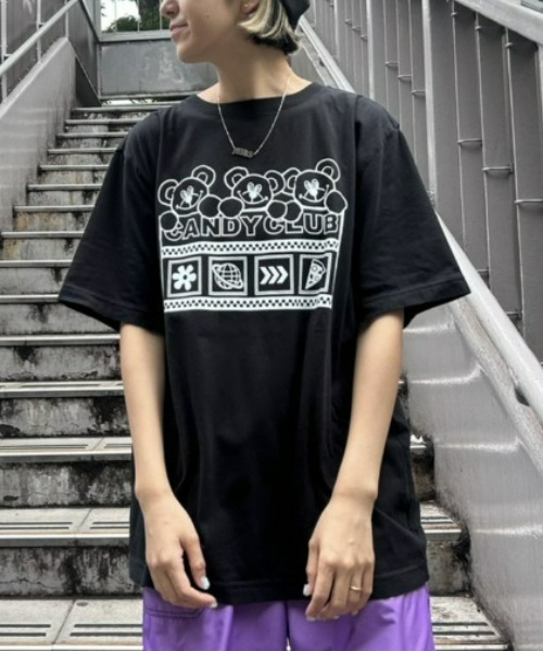 Candy Stripper(キャンディストリッパー)の「CANDY CLIB Tシャツ(Tシャツ/カットソー・レディース・ライトブルー/ブラック/オフホワイト/グリーン・2/3/4)」の3枚目の写真