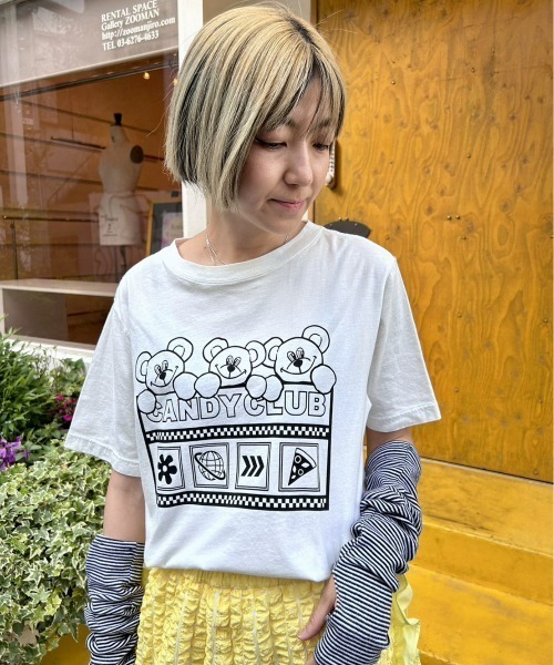 Candy Stripper(キャンディストリッパー)の「CANDY CLIB Tシャツ(Tシャツ/カットソー・レディース・ライトブルー/ブラック/オフホワイト/グリーン・2/3/4)」の17枚目の写真