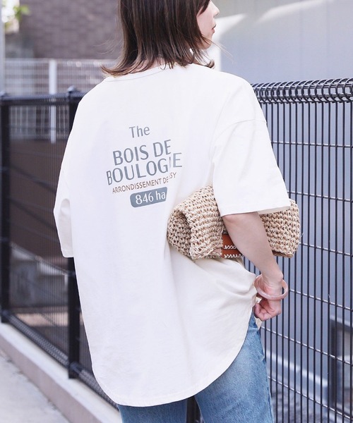 reca（レカ）の「バックロゴロンT（Tシャツ/カットソー・レディース・オフホワイト/グレイッシュベージュ/ブラック・FREE）」の2枚目の写真