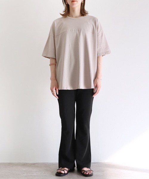 reca（レカ）の「バックロゴロンT（Tシャツ/カットソー・レディース・オフホワイト/グレイッシュベージュ/ブラック・FREE）」の11枚目の写真