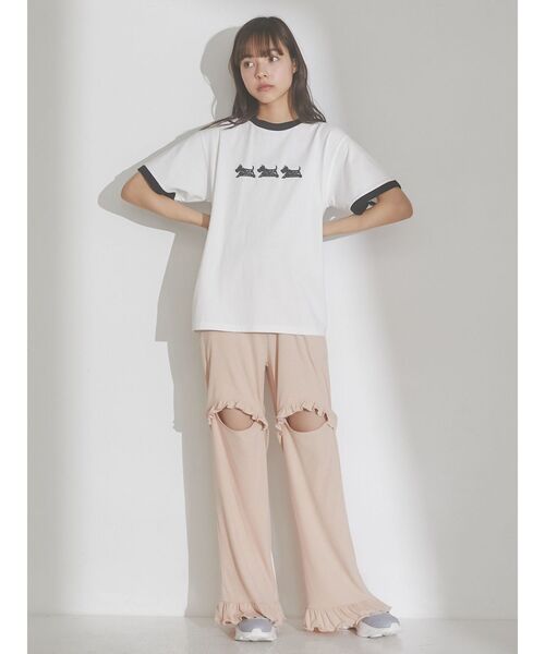 merry jenny(メリージェニー)の「フリルカットアウトリブパンツ(その他パンツ・レディース・ベージュ/グレー/ピンク・FREE)」の10枚目の写真