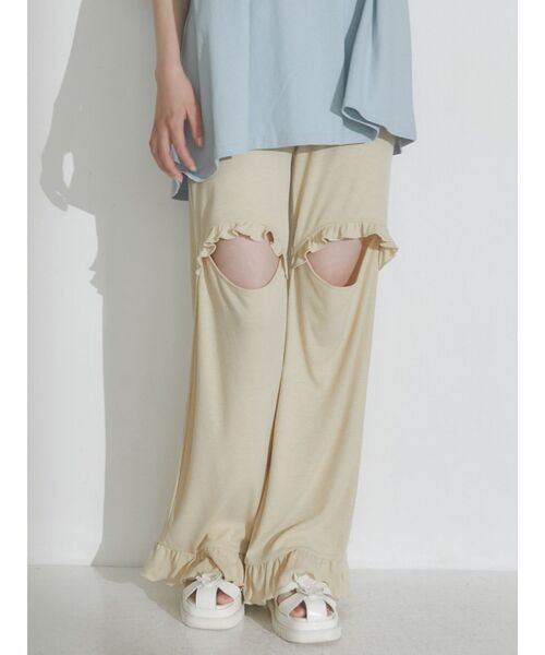 merry jenny(メリージェニー)の「フリルカットアウトリブパンツ(その他パンツ・レディース・ベージュ/グレー/ピンク・FREE)」の15枚目の写真