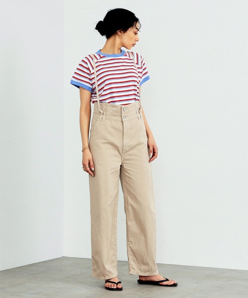 SOMETHING（サムシング）の「SOMETHING/サムシング ２WAYリボンサロペット【日本製】（サロペット/オーバーオール・レディース・アイボリー/ベージュ/ライトインディゴブルー/インディゴブルー・FREE）」の13枚目の写真