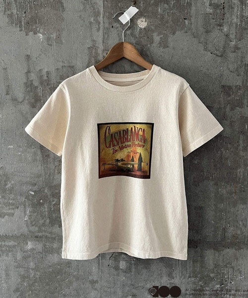 LOWRYS FARM(ローリーズファーム)の「ワーナー・ブラザーズCASABLANCATシャツ 192755(Tシャツ/カットソー・レディース・チャコールグレー/ブルー/ホワイト・FREE)」の1枚目の写真