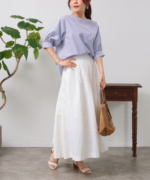 Chez toi(シェトワ)の「袖ボリューム綿混ブラウス(シャツ/ブラウス・レディース・ブルー/ピンク/イエロー/ブラック/オフホワイト・FREE)」の17枚目の写真