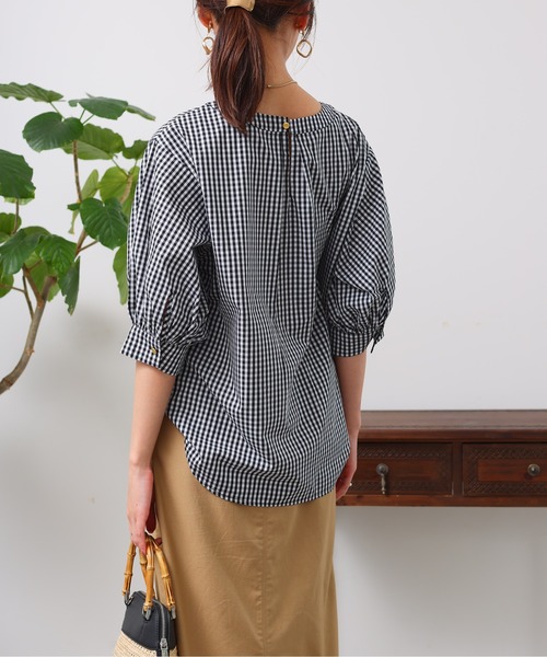 Chez toi(シェトワ)の「袖ボリューム綿混ブラウス(シャツ/ブラウス・レディース・ブルー/ピンク/イエロー/ブラック/オフホワイト・FREE)」の20枚目の写真