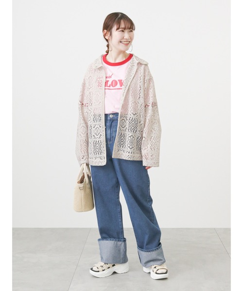 ehka sopo（エヘカソポ）の「ブロックレースシャツ（シャツ/ブラウス・レディース・ブラック/ベージュ/オフホワイト/イエロー・ﾌﾘ-）」の14枚目の写真