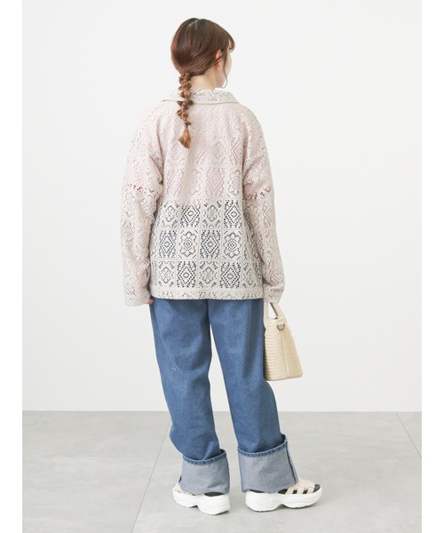 ehka sopo（エヘカソポ）の「ブロックレースシャツ（シャツ/ブラウス・レディース・ブラック/ベージュ/オフホワイト/イエロー・ﾌﾘ-）」の19枚目の写真