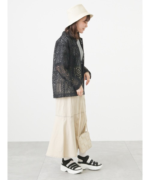 ehka sopo（エヘカソポ）の「ブロックレースシャツ（シャツ/ブラウス・レディース・ブラック/ベージュ/オフホワイト/イエロー・ﾌﾘ-）」の6枚目の写真