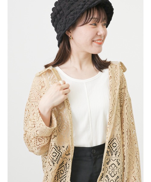 ehka sopo（エヘカソポ）の「ブロックレースシャツ（シャツ/ブラウス・レディース・ブラック/ベージュ/オフホワイト/イエロー・ﾌﾘ-）」の13枚目の写真