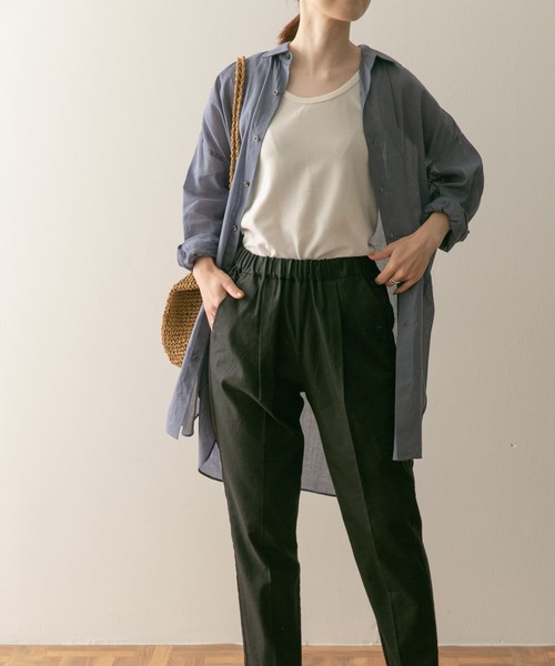 URBAN RESEARCH DOORS(アーバンリサーチドアーズ)の「リネン混テーパードイージーパンツ(その他パンツ・レディース・ベージュ/カーキ/ブラック・SMALL/MEDIUM)」の5枚目の写真