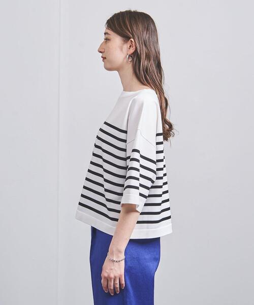 UNITED ARROWS(ユナイテッドアローズ)の「P ボーダー 5SL ニット(ニット/セーター・レディース・ブラック/ピンク/ホワイト・FREE)」の8枚目の写真