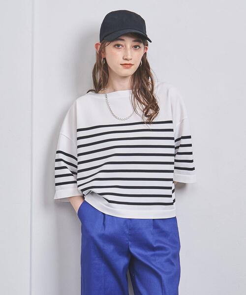 UNITED ARROWS(ユナイテッドアローズ)の「P ボーダー 5SL ニット(ニット/セーター・レディース・ブラック/ピンク/ホワイト・FREE)」の12枚目の写真