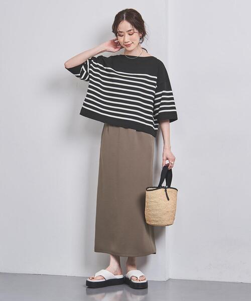 UNITED ARROWS(ユナイテッドアローズ)の「P ボーダー 5SL ニット(ニット/セーター・レディース・ブラック/ピンク/ホワイト・FREE)」の7枚目の写真