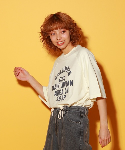 PBLIM（ページボーイリム）の「PBLIM/ラグランカレッジスウェット（スウェット・レディース・グレー/ライトベージュ/ネイビー・MEDIUM/LARGE）」の5枚目の写真