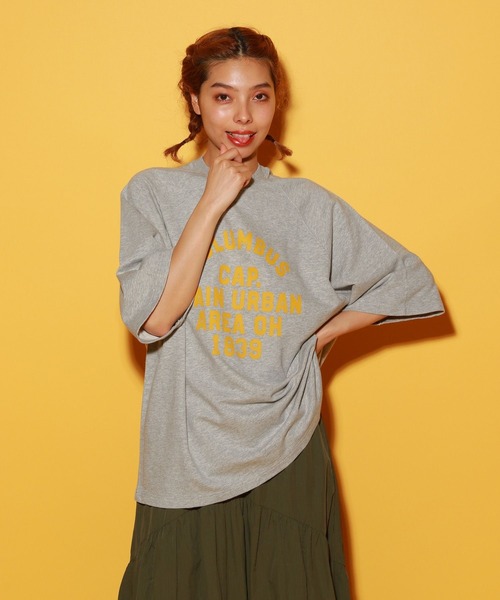 PBLIM（ページボーイリム）の「PBLIM/ラグランカレッジスウェット（スウェット・レディース・グレー/ライトベージュ/ネイビー・MEDIUM/LARGE）」の4枚目の写真