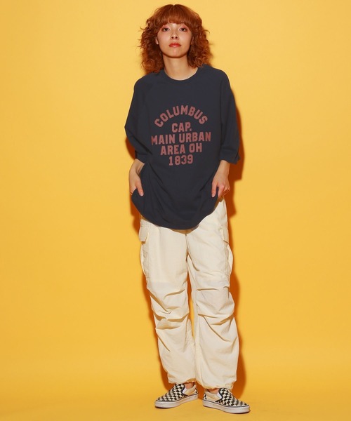 PBLIM（ページボーイリム）の「PBLIM/ラグランカレッジスウェット（スウェット・レディース・グレー/ライトベージュ/ネイビー・MEDIUM/LARGE）」の6枚目の写真