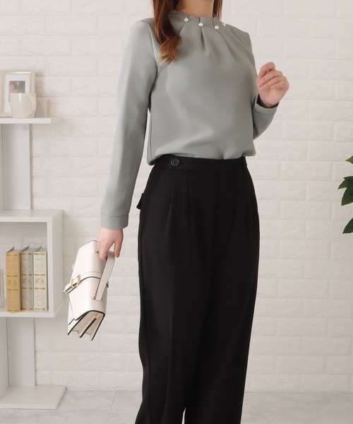 Lace Ladies(レースレディース)の「パールボタンボトルネックプルオーバー(シャツ/ブラウス・レディース・ブラック/グレー/アイボリー/ミント・FREE/S)」の17枚目の写真