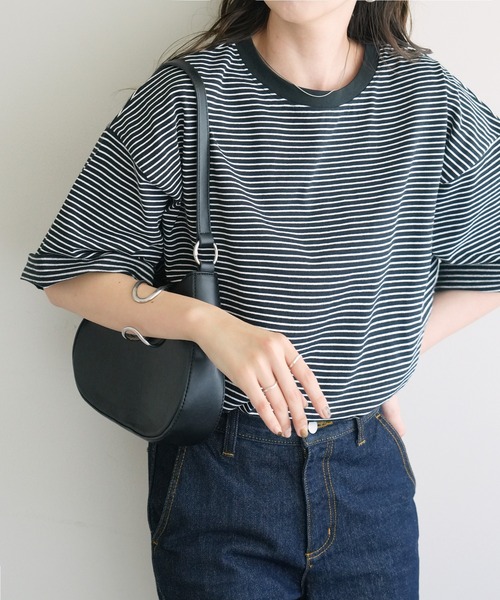 DISCOAT(ディスコート)の「【WEB限定】ボーダービッグ半袖Tシャツ(Tシャツ/カットソー・レディース・ブラック/ベージュ/ピンク/アイボリー/ライトベージュ/ブラック系その他・MEDIUM)」の20枚目の写真