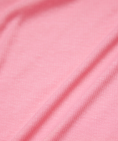 Jayro（ジャイロ）の「シアーリブ５分袖トップス（Tシャツ/カットソー・レディース・オフホワイト/ブラック/ピンク/オレンジ・FREE）」の14枚目の写真