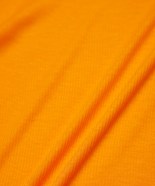 Jayro（ジャイロ）の「シアーリブ５分袖トップス（Tシャツ/カットソー・レディース・オフホワイト/ブラック/ピンク/オレンジ・FREE）」の11枚目の写真