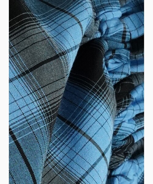 PUBLUX(パブリュクス)の「SeeSew/シーソー GARTER BLOUSE/ガーターフリルブラウス(シャツ/ブラウス・レディース・ブルー/グリーン・フリ-)」の8枚目の写真