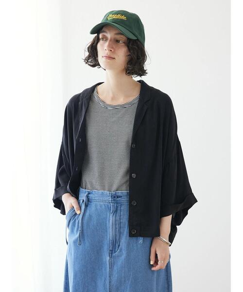 CRAFT STANDARD BOUTIQUE(クラフトスタンダードブティック)の「レーヨンワイドシャツ(シャツ/ブラウス・レディース・マスタード/グリーン/ブラック・FREE)」の4枚目の写真