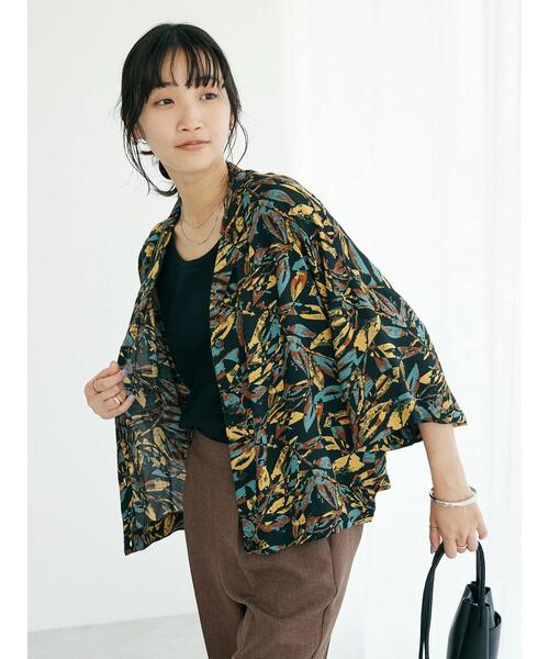 CRAFT STANDARD BOUTIQUE(クラフトスタンダードブティック)の「レーヨンワイドシャツ(シャツ/ブラウス・レディース・マスタード/グリーン/ブラック・FREE)」の5枚目の写真
