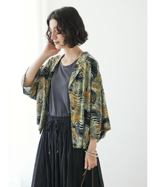 CRAFT STANDARD BOUTIQUE(クラフトスタンダードブティック)の「レーヨンワイドシャツ(シャツ/ブラウス・レディース・マスタード/グリーン/ブラック・FREE)」の6枚目の写真