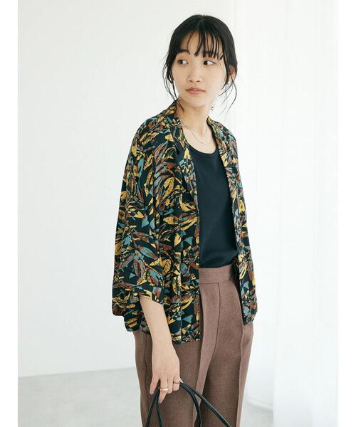 CRAFT STANDARD BOUTIQUE(クラフトスタンダードブティック)の「レーヨンワイドシャツ(シャツ/ブラウス・レディース・マスタード/グリーン/ブラック・FREE)」の11枚目の写真