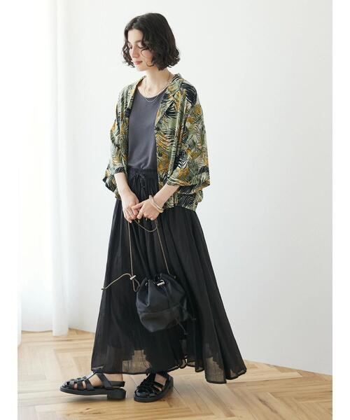 CRAFT STANDARD BOUTIQUE(クラフトスタンダードブティック)の「レーヨンワイドシャツ(シャツ/ブラウス・レディース・マスタード/グリーン/ブラック・FREE)」の21枚目の写真