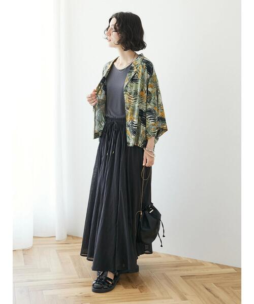 CRAFT STANDARD BOUTIQUE(クラフトスタンダードブティック)の「レーヨンワイドシャツ(シャツ/ブラウス・レディース・マスタード/グリーン/ブラック・FREE)」の22枚目の写真