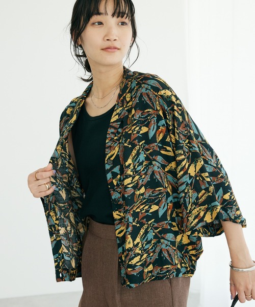 CRAFT STANDARD BOUTIQUE(クラフトスタンダードブティック)の「レーヨンワイドシャツ(シャツ/ブラウス・レディース・マスタード/グリーン/ブラック・FREE)」の3枚目の写真