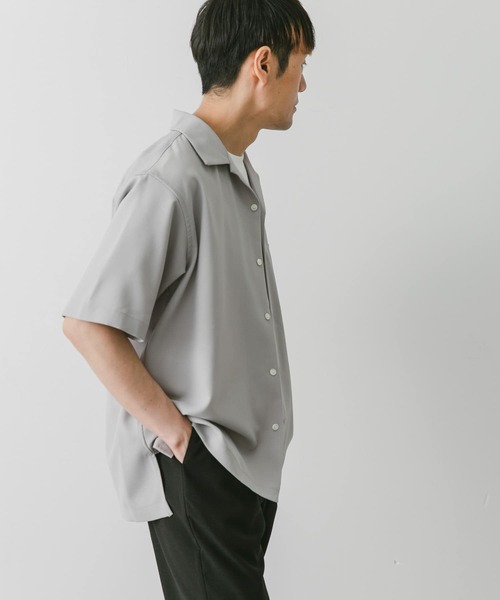 URBAN RESEARCH DOORS（アーバンリサーチドアーズ）の「『速乾』ドライパナマオープンカラーシャツ（シャツ/ブラウス・メンズ・モカ/ネイビー/チャコールグレー/ライトグレー・X-LARGE/MEDIUM/LARGE）」の5枚目の写真