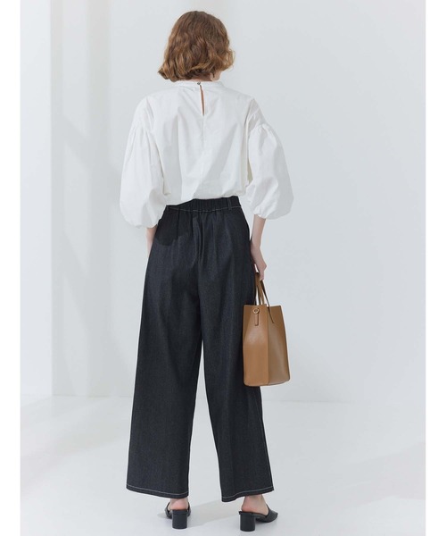 CEDNIE（セドニー）の「配色ステッチワイドデニムパンツ（その他パンツ・レディース・ブラック/ネイビー・S/M）」の6枚目の写真
