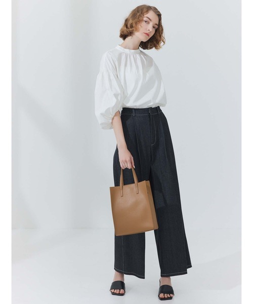 CEDNIE（セドニー）の「配色ステッチワイドデニムパンツ（その他パンツ・レディース・ブラック/ネイビー・S/M）」の5枚目の写真