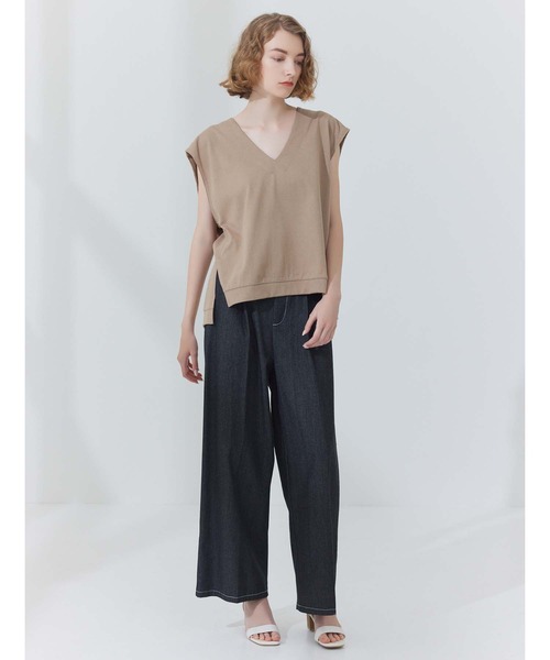 CEDNIE（セドニー）の「配色ステッチワイドデニムパンツ（その他パンツ・レディース・ブラック/ネイビー・S/M）」の7枚目の写真